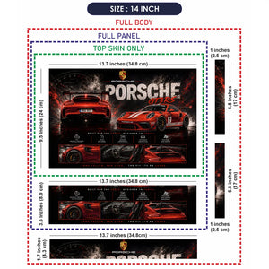 Porsche GT3RS Red Track Weapon Laptop Skin - View 7