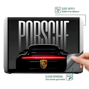 Porsche Logo Back View Laptop Skin - View 4