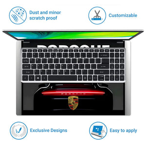 Porsche Logo Back View Laptop Skin - View 5