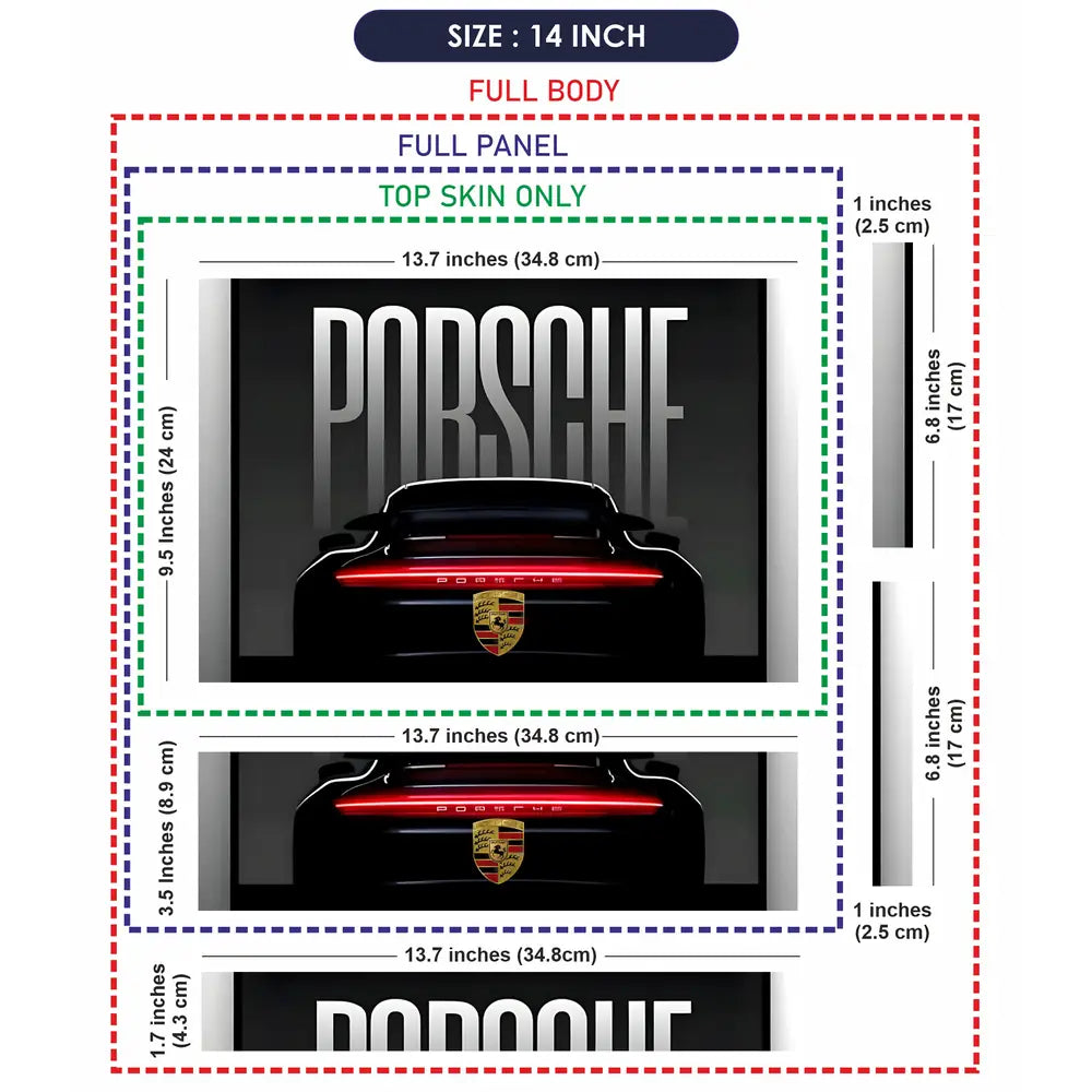 Porsche Logo Back View Laptop Skin - View 7