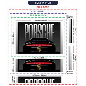 Porsche Logo Back View Laptop Skin - View 7