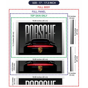 Porsche Logo Back View Laptop Skin - View 9