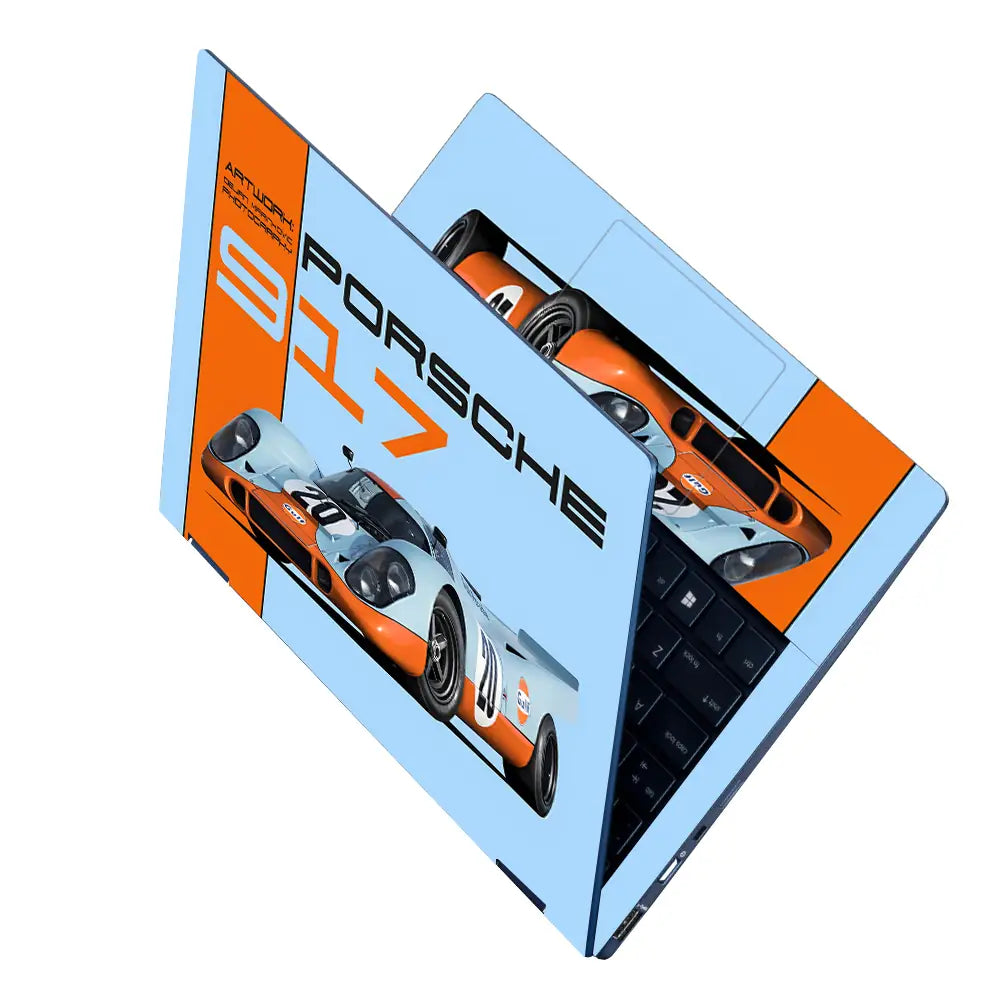 Porsche_917_Orange Laptop Skin - View 2