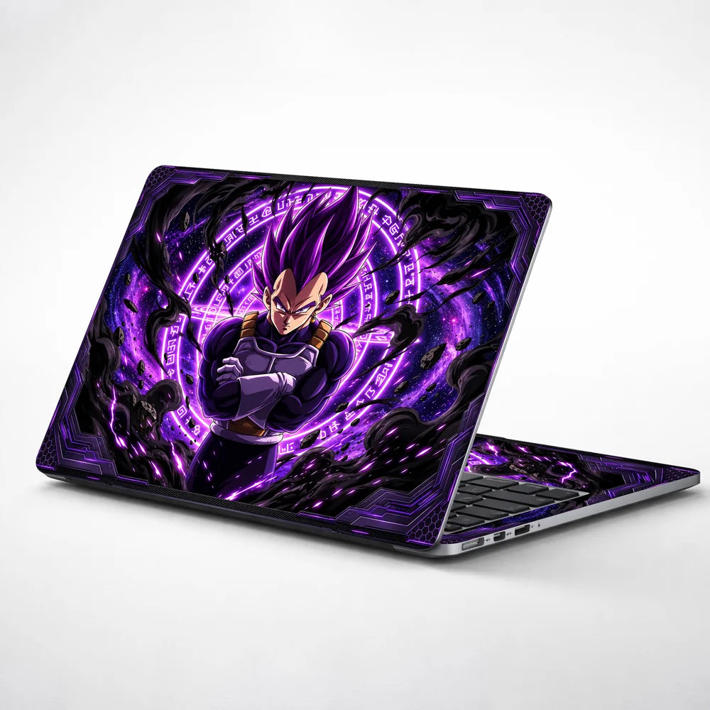 Purple Aura Anime Warrior Laptop Skin - View 1