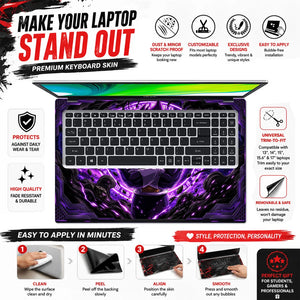 Purple Aura Anime Warrior Laptop Skin - View 5