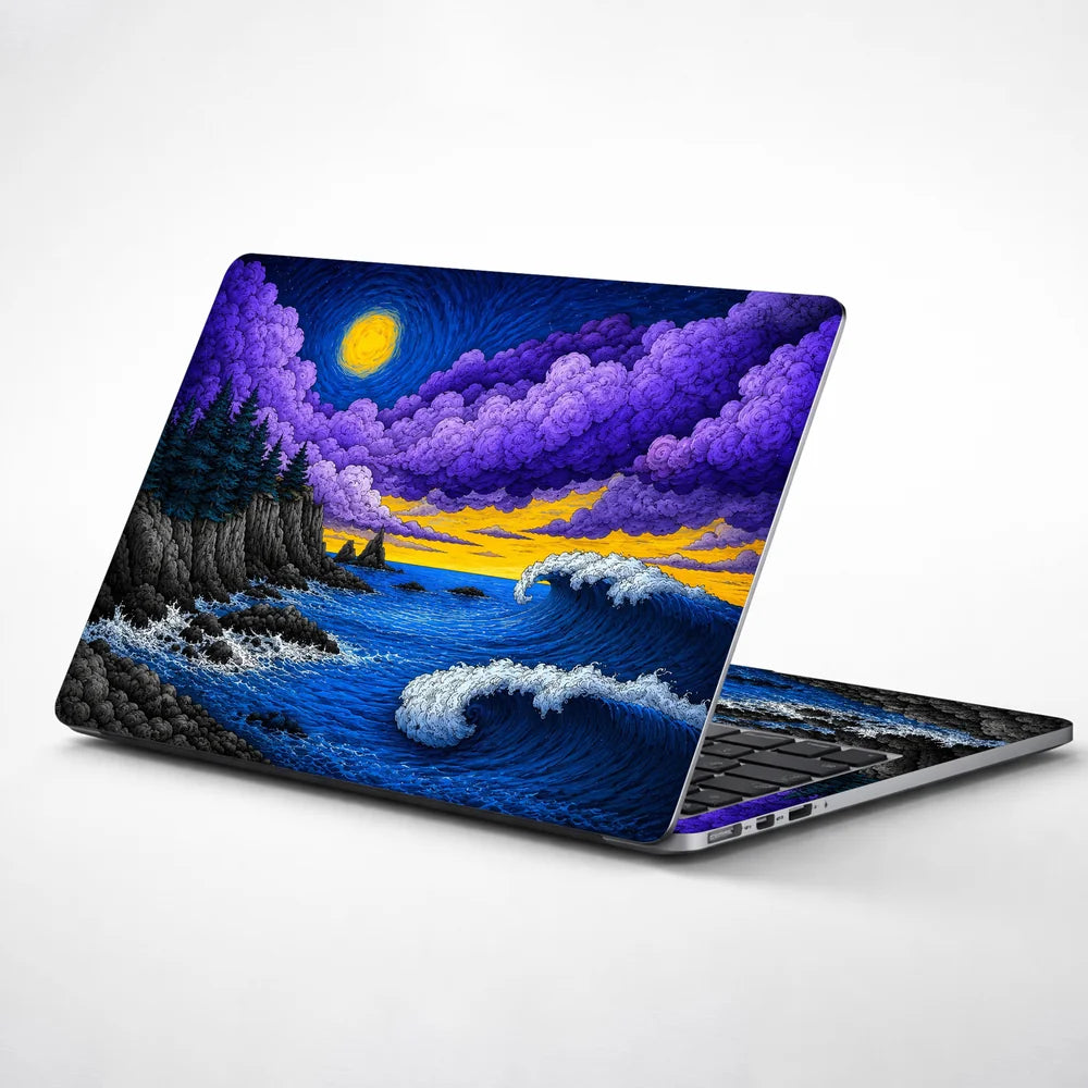 Purple Cloud Coast Sunset Laptop Skin - View 1
