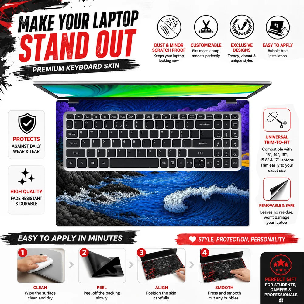 Purple Cloud Coast Sunset Laptop Skin - View 5
