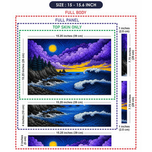 Purple Cloud Coast Sunset Laptop Skin - View 8