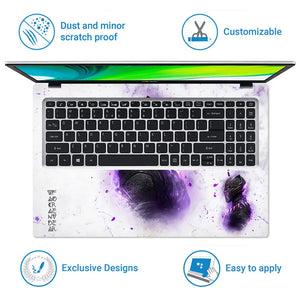 Purple Electric Warrior Portrait Laptop Skin - View 5