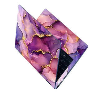 Purple Gold Marble Laptop Skin - View 2