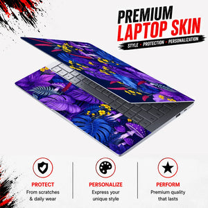 Purple Monstera Mushrooms Laptop Skin - View 3