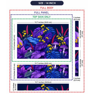 Purple Monstera Mushrooms Laptop Skin - View 7