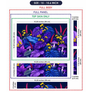 Purple Monstera Mushrooms Laptop Skin - View 8