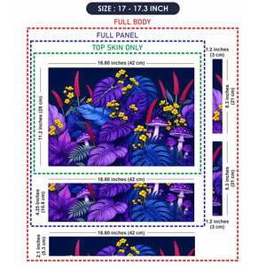 Purple Monstera Mushrooms Laptop Skin - View 9