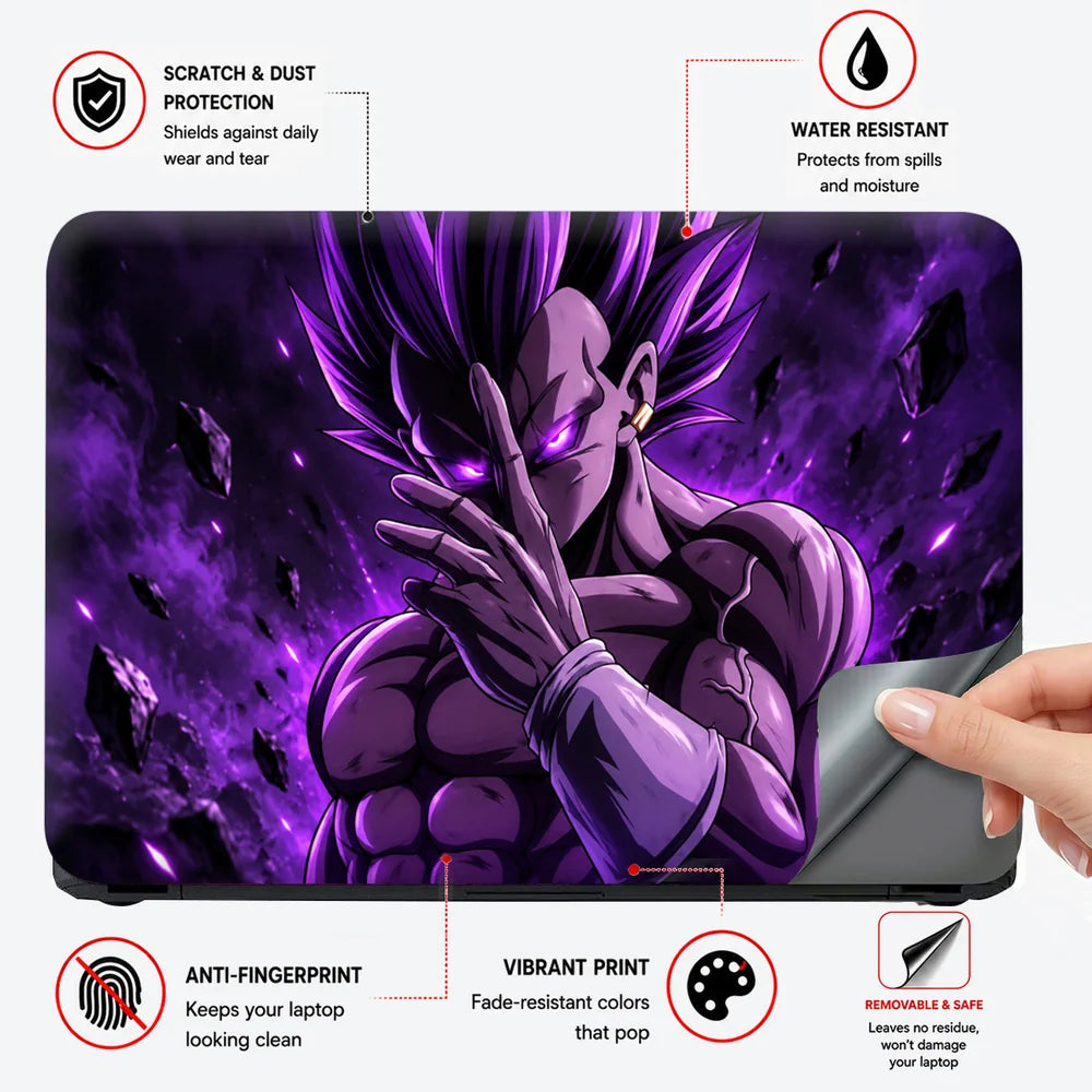 Purple Ultra Instinct Fighter Laptop Skin - View 4