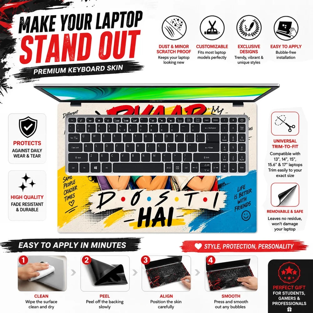 Pyaar Dosti Hai Friendship Laptop Skin - View 5