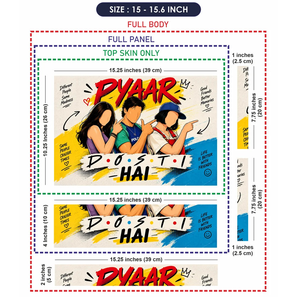 Pyaar Dosti Hai Friendship Laptop Skin - View 8