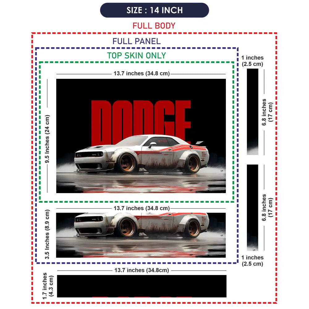 Racing Car In Dynamic Motion Laptop Skin - View 7