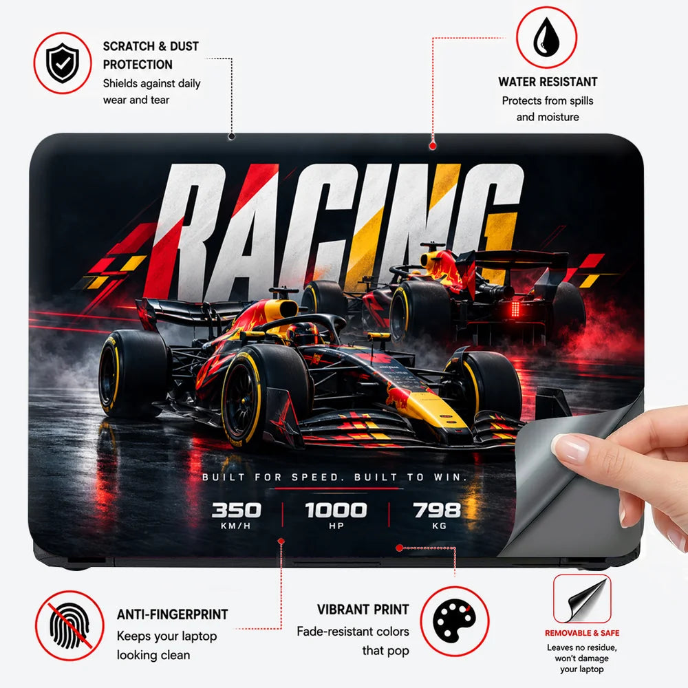 Racing Legends Built for Speed Laptop Skin - View 4