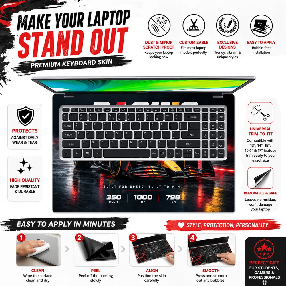 Racing Legends Built for Speed Laptop Skin - View 5