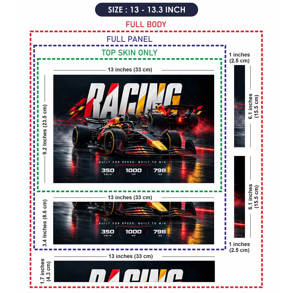 Racing Legends Built for Speed Laptop Skin - View 6