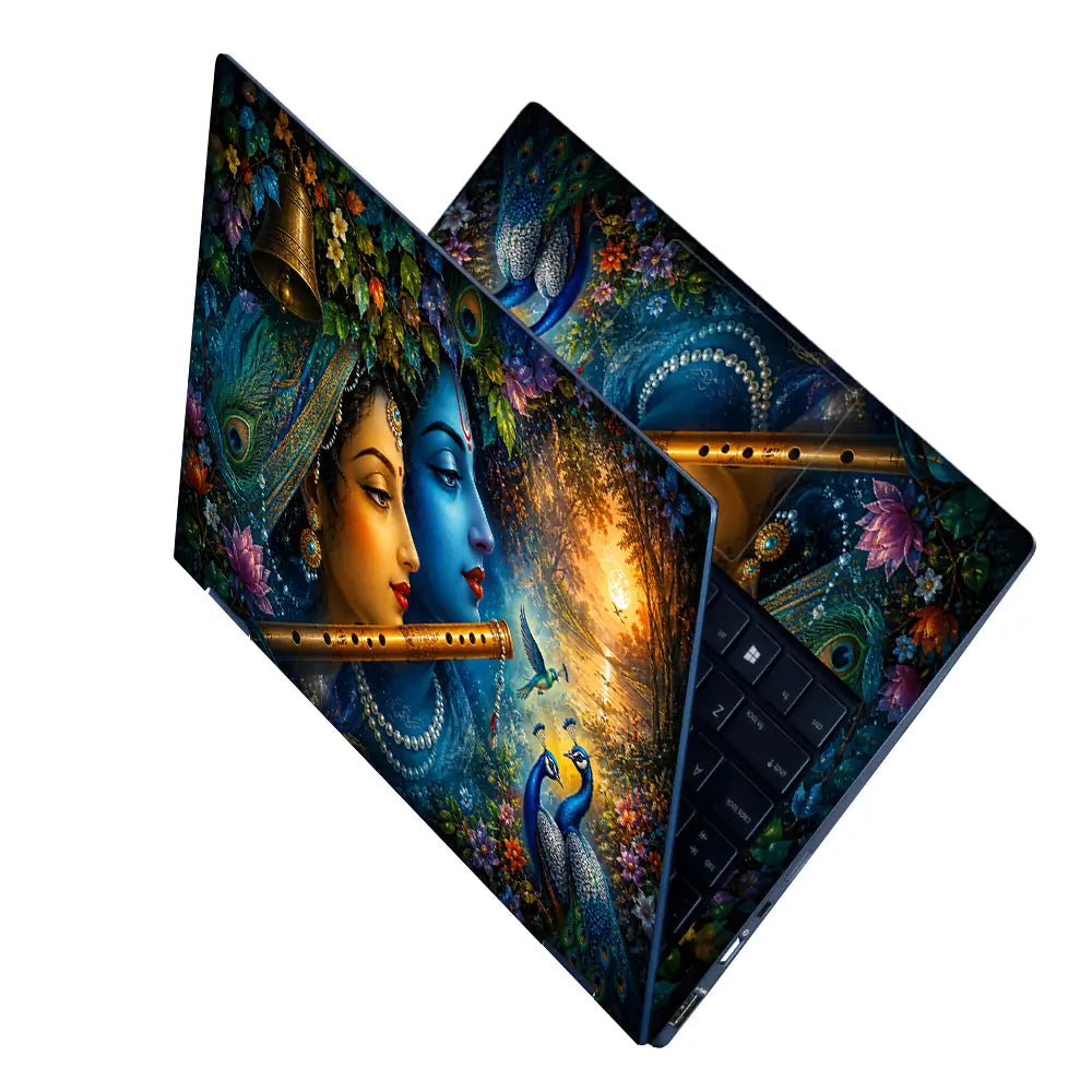 Radha Krishna Flute Laptop Skin - View 2