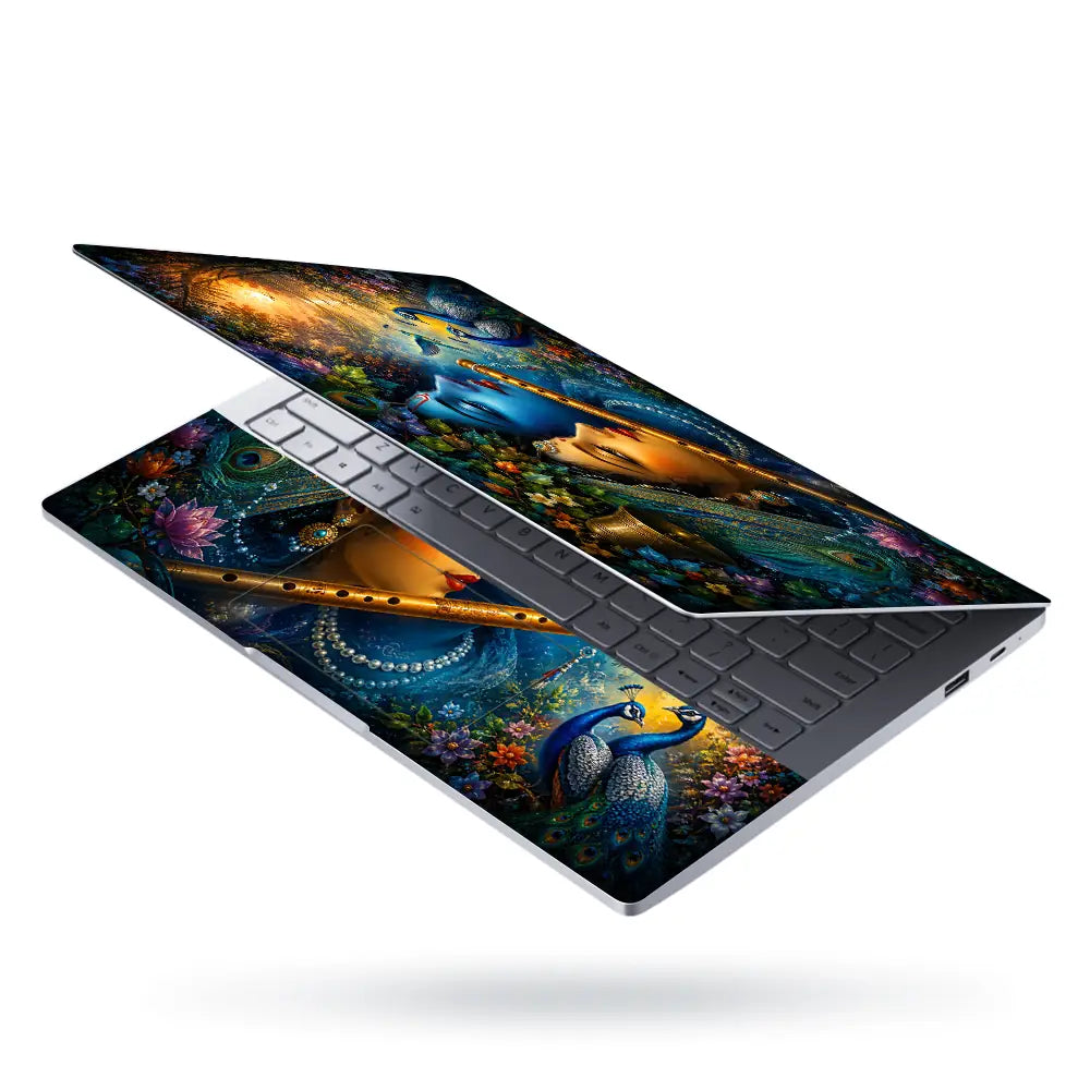 Radha Krishna Flute Laptop Skin - View 3