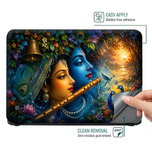 Radha Krishna Flute Laptop Skin - View 4