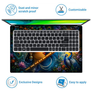Radha Krishna Flute Laptop Skin - View 5