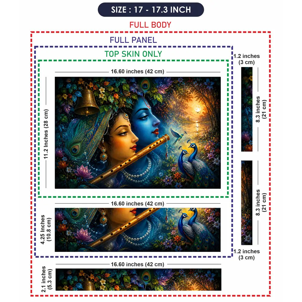 Radha Krishna Flute Laptop Skin - View 9