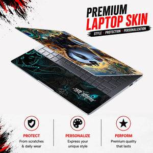 Radha Krishna Gold Flute Laptop Skin - View 3