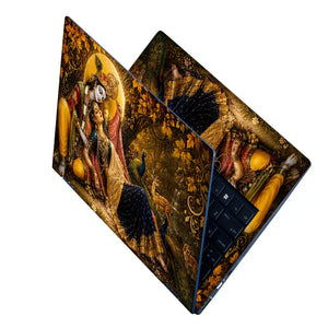 Radha Krishna Golden Laptop Skin - View 2
