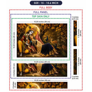 Radha Krishna Golden Laptop Skin - View 8