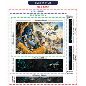 Radha Krishna Two Cows Moon Laptop Skin - View 7