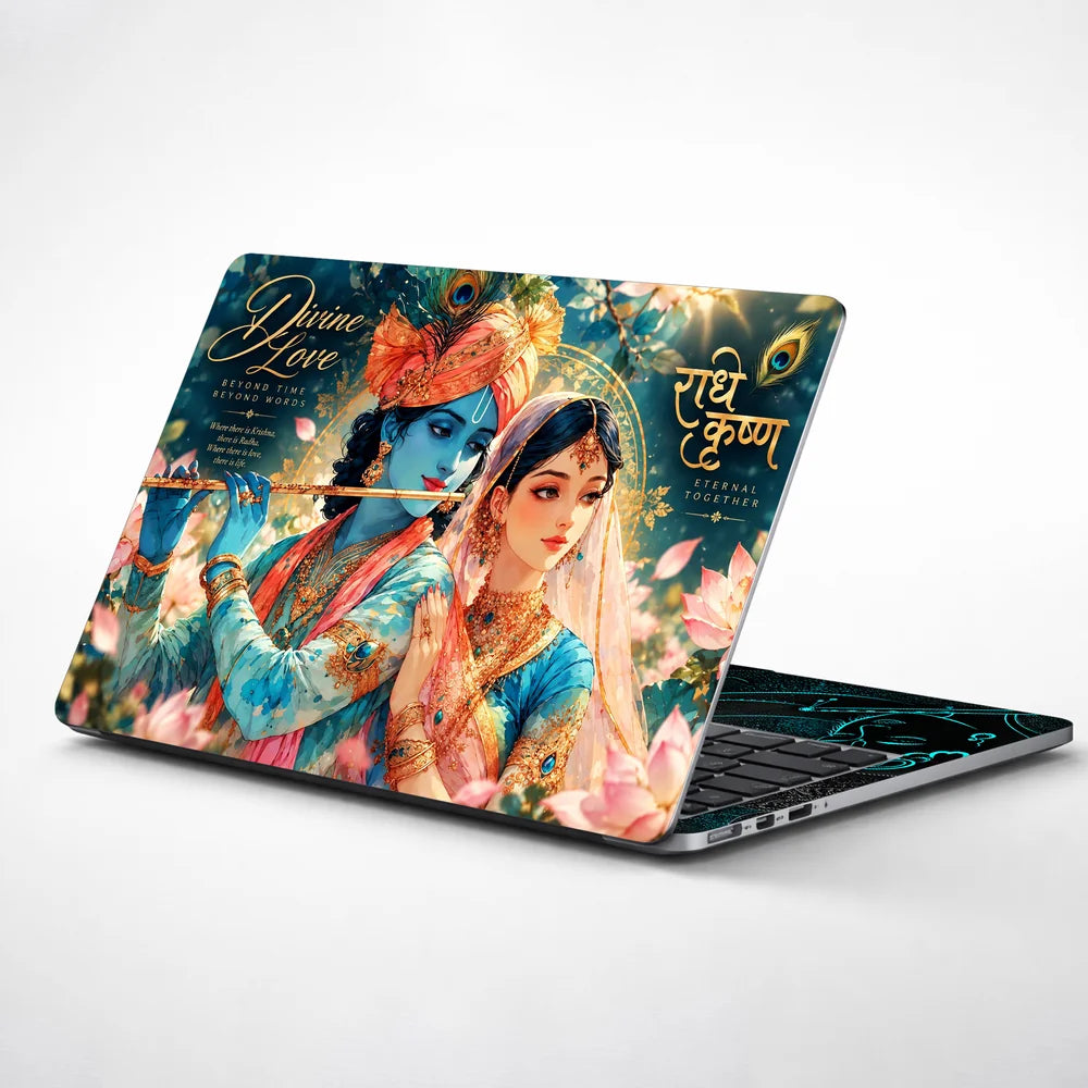 Radhe Krishna Divine Love Laptop Skin - View 1