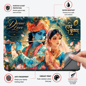 Radhe Krishna Divine Love Laptop Skin - View 4