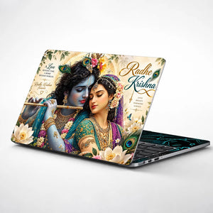 Radhe Krishna Forever Floral Laptop Skin - View 1
