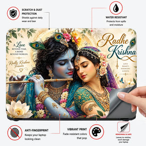 Radhe Krishna Forever Floral Laptop Skin - View 4