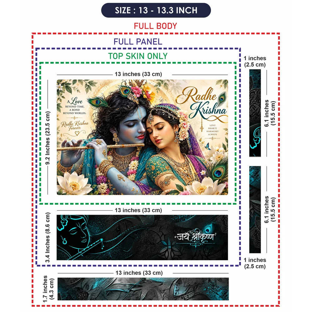 Radhe Krishna Forever Floral Laptop Skin - View 6