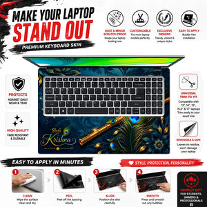 Radhe Krishna Golden Halo Laptop Skin - View 5