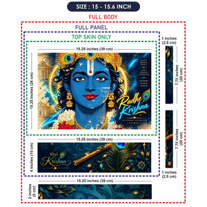 Radhe Krishna Golden Halo Laptop Skin - View 8