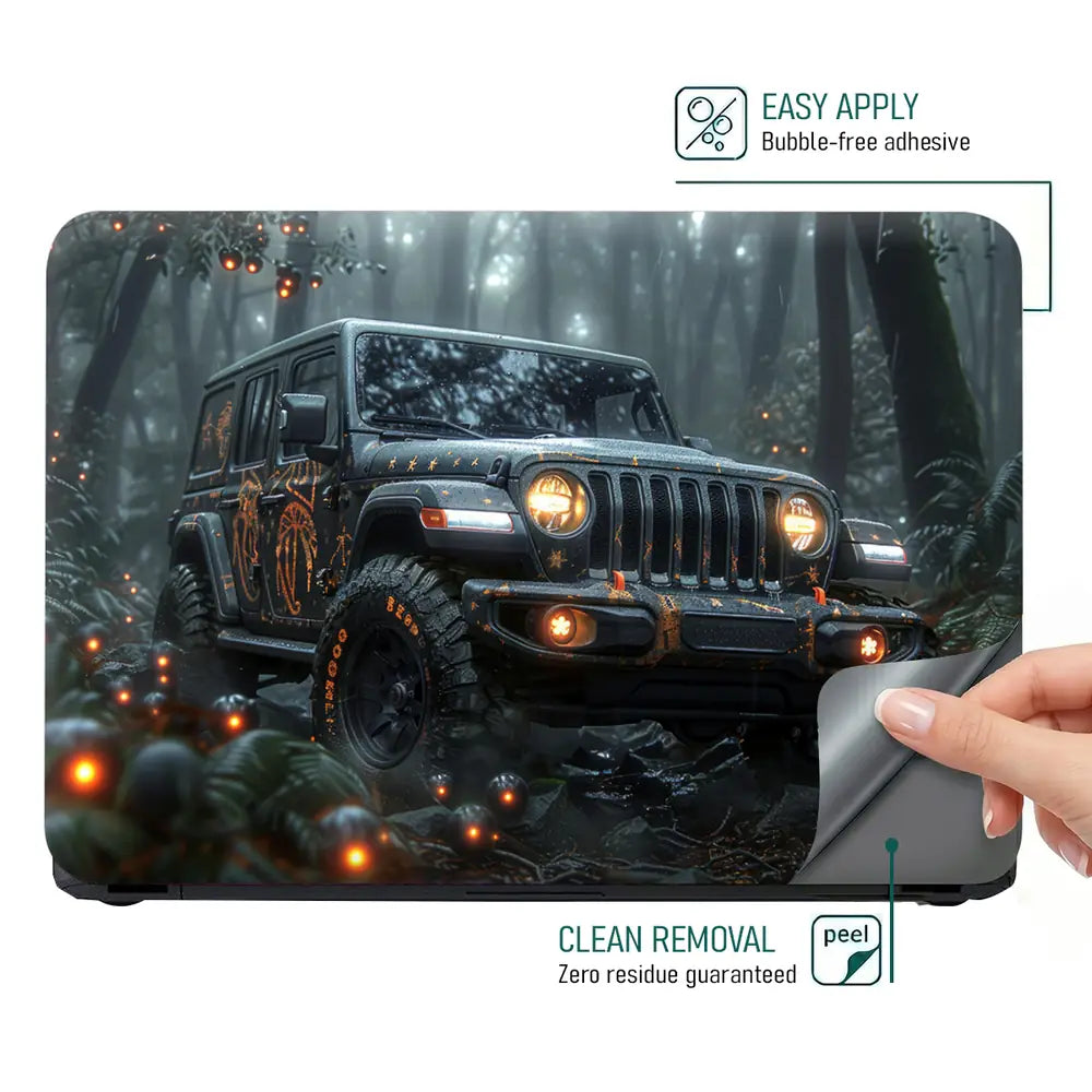 Rainforest Jeep Ride Laptop Skin - View 4