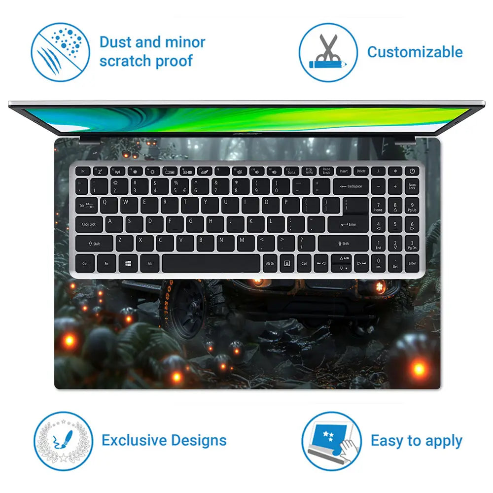 Rainforest Jeep Ride Laptop Skin - View 5