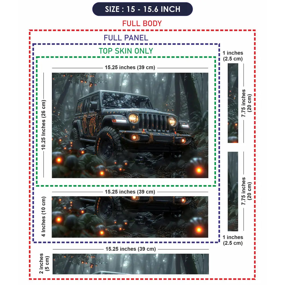 Rainforest Jeep Ride Laptop Skin - View 8