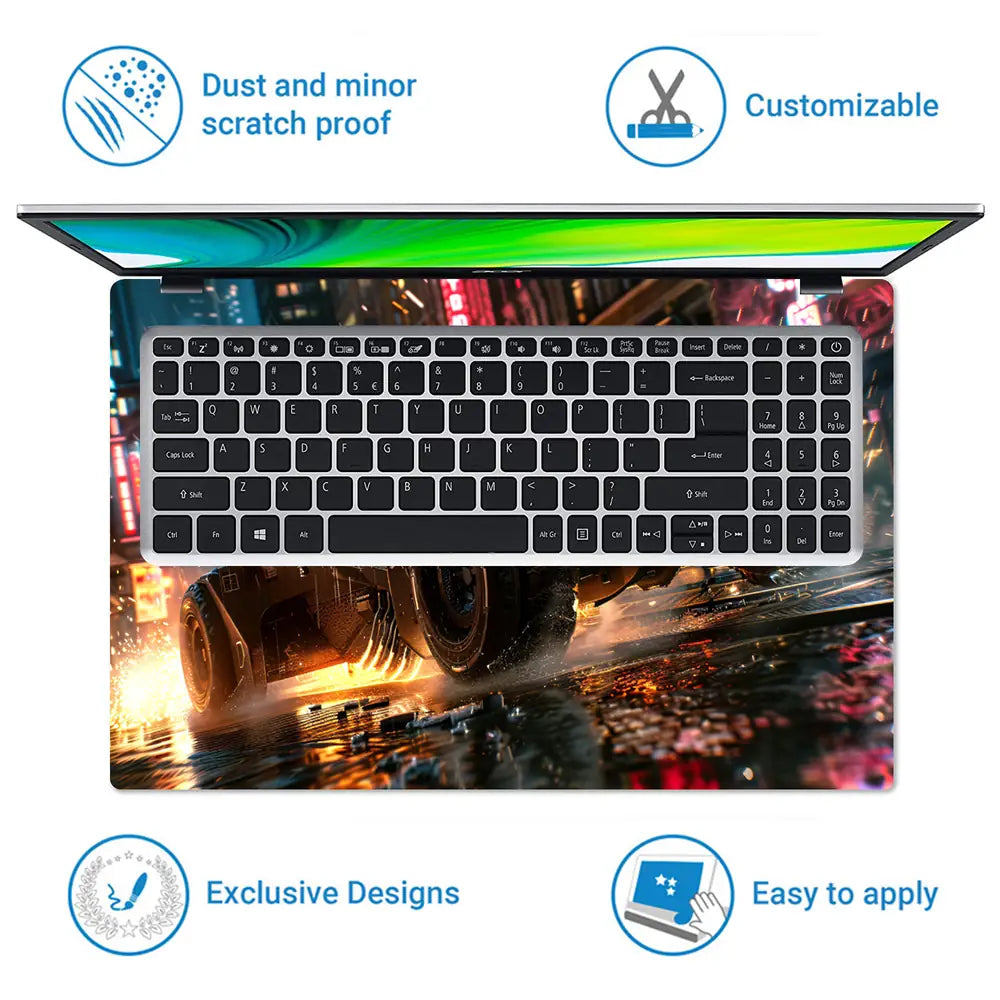 Rainy Night Racer Laptop Skin - View 5
