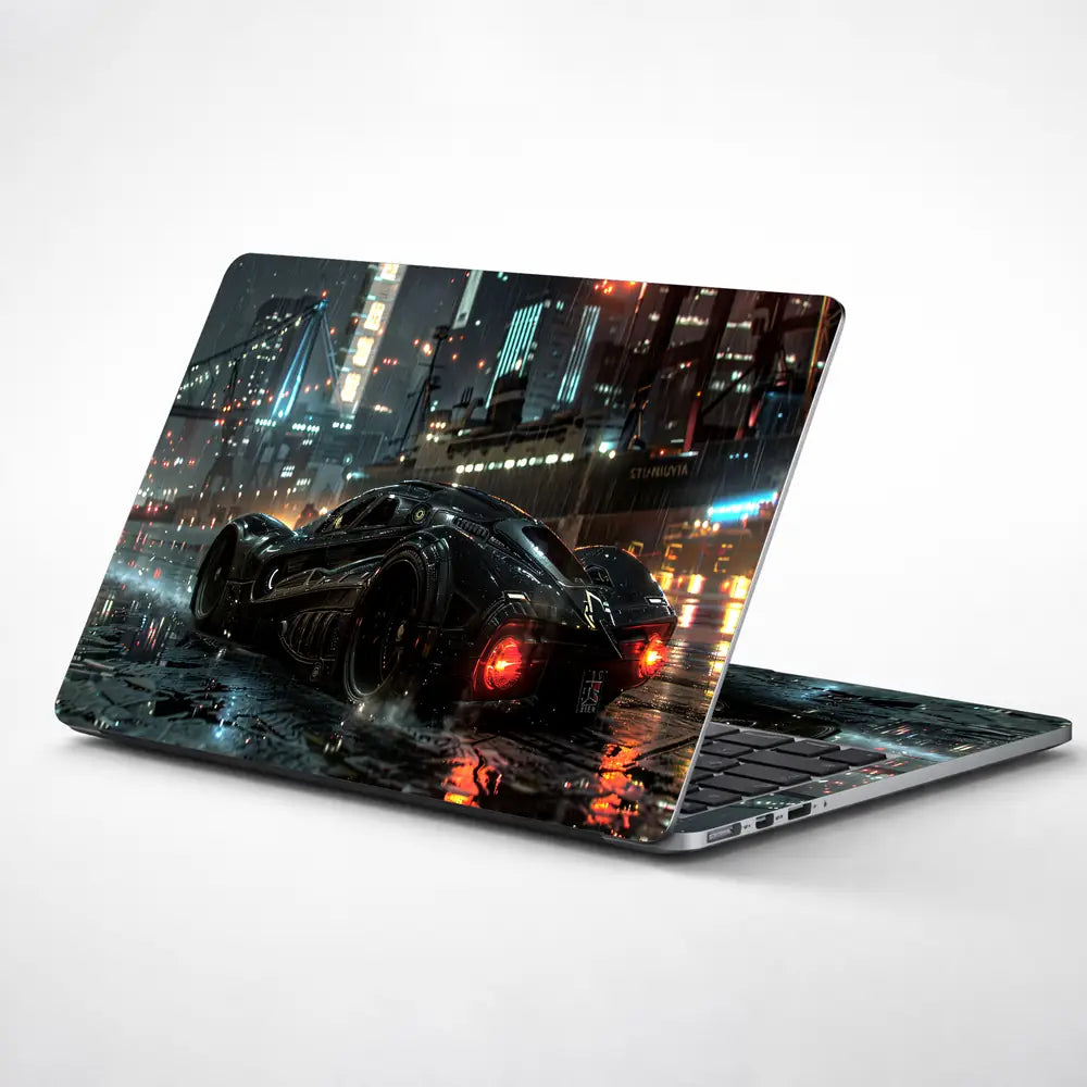 Rainy Street Racer Laptop Skin - View 1