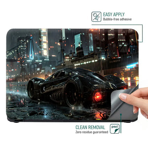 Rainy Street Racer Laptop Skin - View 4