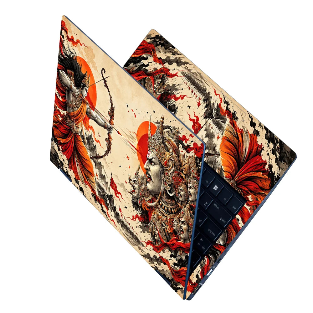 Ram Versus Ravana Ink Battle Laptop Skin - View 2