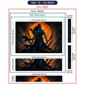 Rama Blue Warrior Bow Moon Laptop Skin - View 8
