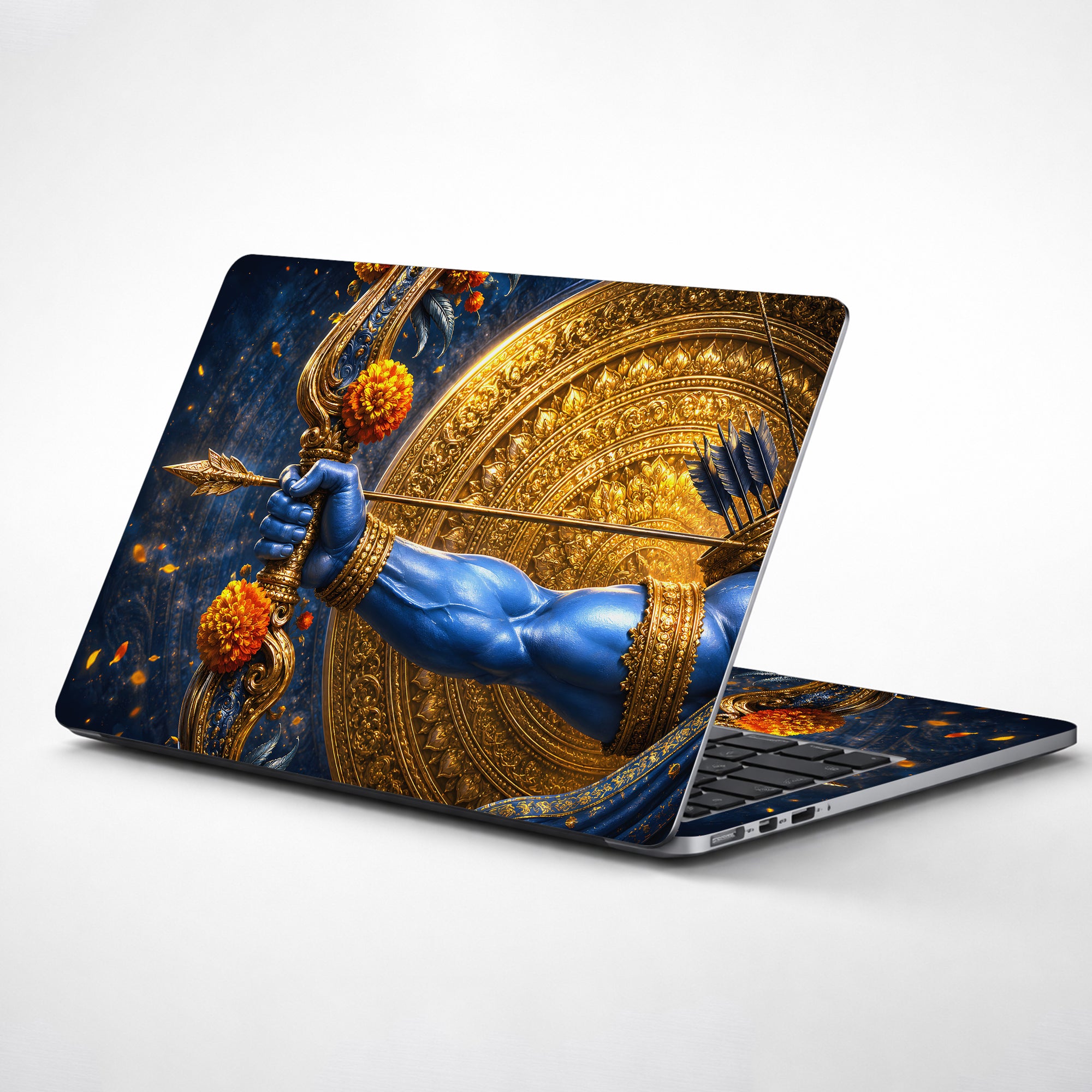 Rama Bow Arrow Gold Disc Laptop Skin - View 1